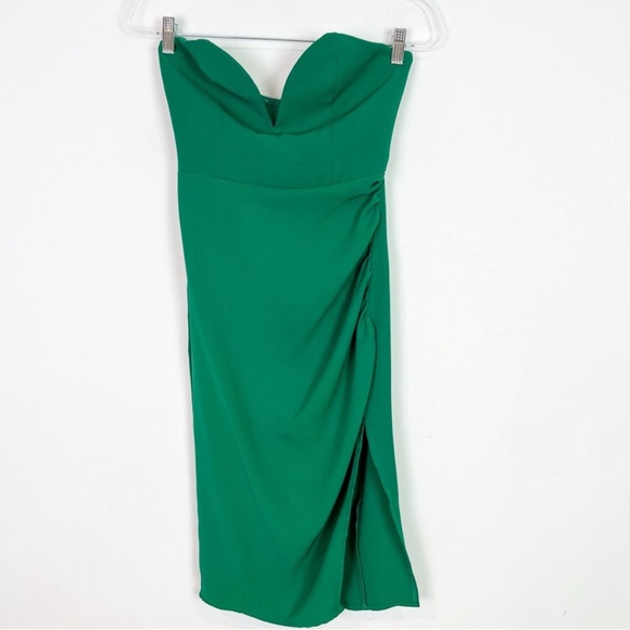 Revolve Superdown Green Strapless Midi Dress (XS) - Picture 6 of 9